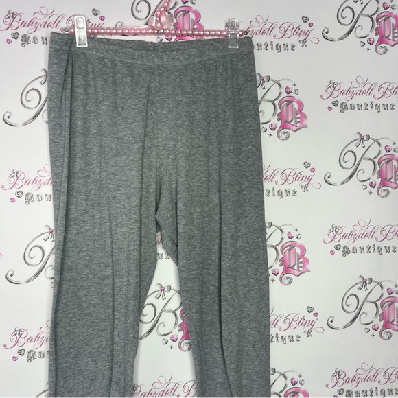 Victoria secret pink thermal waffle jogger sweat pants grey black pink logo bum - Picture 5 of 10